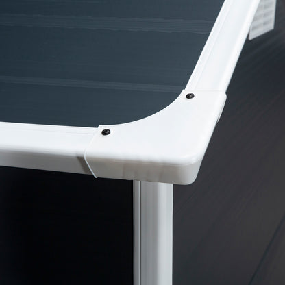 Plastic Tool Shed 1.9m² 134x104x204cm Equipment Shed with Gable Roof Door Weatherproof Garden Shed Outdoor Garden Shed Cabinet for Backyard Outdoor Area Dark Gray