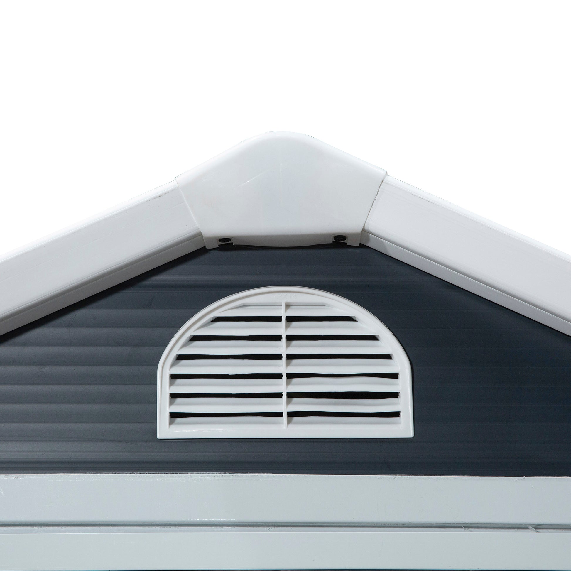 Plastic Tool Shed 1.9m² 134x104x204cm Equipment Shed with Gable Roof Door Weatherproof Garden Shed Outdoor Garden Shed Cabinet for Backyard Outdoor Area Dark Gray