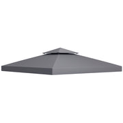 Replacement Roof for Pavilion 3x3m Water-Resistant Pavilion Roof for Metal Pavilion Pavilion Replacement Roof Garden Pavilion Party Tent Gazebo Polyester Dark Grey