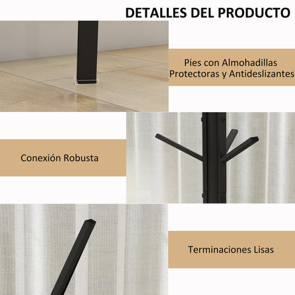 Tree Shape Coat Rack Metal Clothes Rack with 9 Hooks and Shelf Vintage Coat Rack for Bedroom Living Room 45x45x180 cm Black