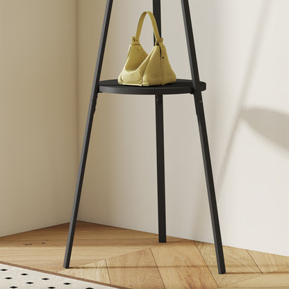 Tree Shape Coat Rack Metal Clothes Rack with 9 Hooks and Shelf Vintage Coat Rack for Bedroom Living Room 45x45x180 cm Black