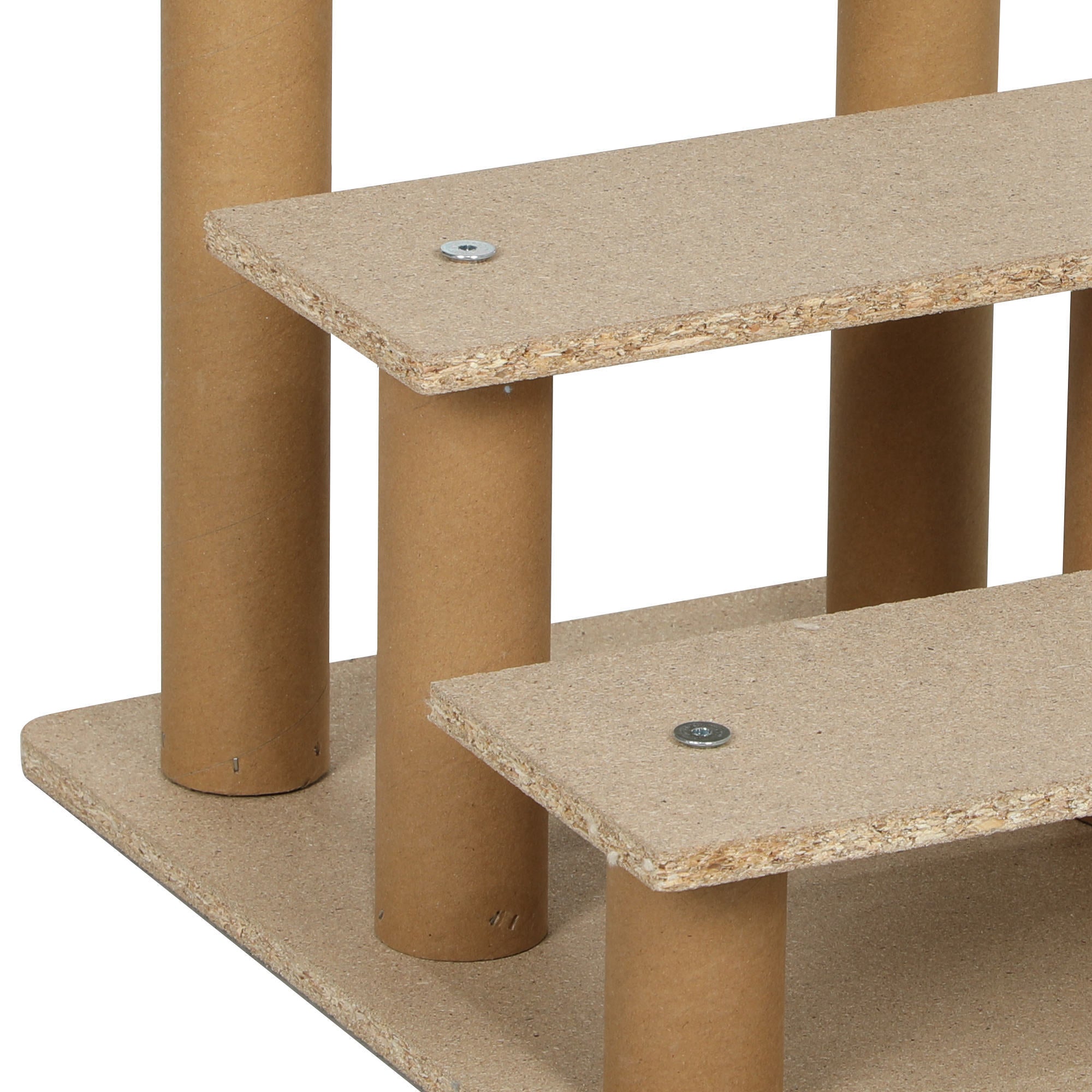 3-Step Dog Staircase, 35 cm Cat Staircase for Bed and Sofa, Pet Staircase for Dogs and Cats up to 5 kg, Plush Look, Light Gray