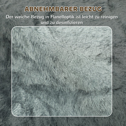 3-Step Dog Staircase, 35 cm Cat Staircase for Bed and Sofa, Pet Staircase for Dogs and Cats up to 5 kg, Plush Look, Light Gray