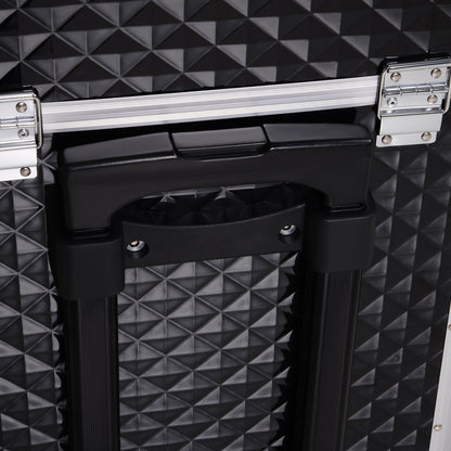 Professional Makeup Case with Drawer, Makeup Case with Wheels for Travel Work 13.4x9.8x24.4 inches Black