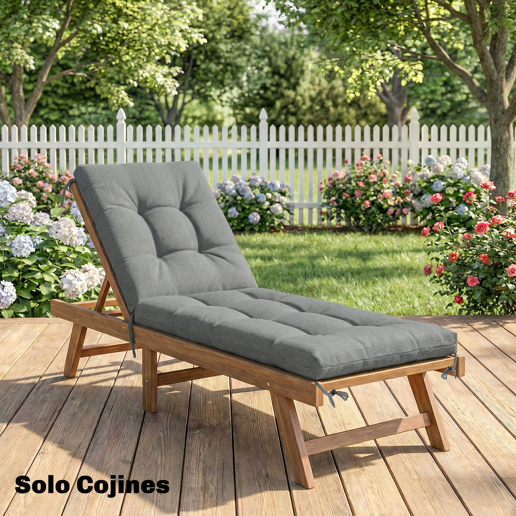 Outdoor Bench Cushion — Bench & Lounger Cushion with Tie Straps, UV50+ Protection, Slow-Rebound Fill, Indoor/Outdoor, 78 x 25.6 x 5.1 in, Light Gray