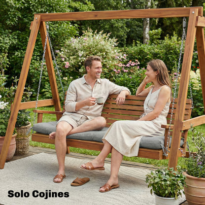 Outdoor Bench Cushion — Bench & Lounger Cushion with Tie Straps, UV50+ Protection, Slow-Rebound Fill, Indoor/Outdoor, 78 x 25.6 x 5.1 in, Light Gray