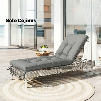 Outdoor Bench Cushion — Bench & Lounger Cushion with Tie Straps, UV50+ Protection, Slow-Rebound Fill, Indoor/Outdoor, 78 x 25.6 x 5.1 in, Light Gray