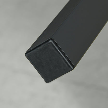 garden table, balcony table, 145 x 85 cm terrace table for 6 persons with wood look, dining table for garden, steel frame, Gray