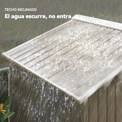 2.42m² Wood Effect Garden Shed with Reinforcement Base Without Floor 213x130x185 cm Outdoor Garden Shed with 2 Sliding Doors and 4 Windows for Tool Storage