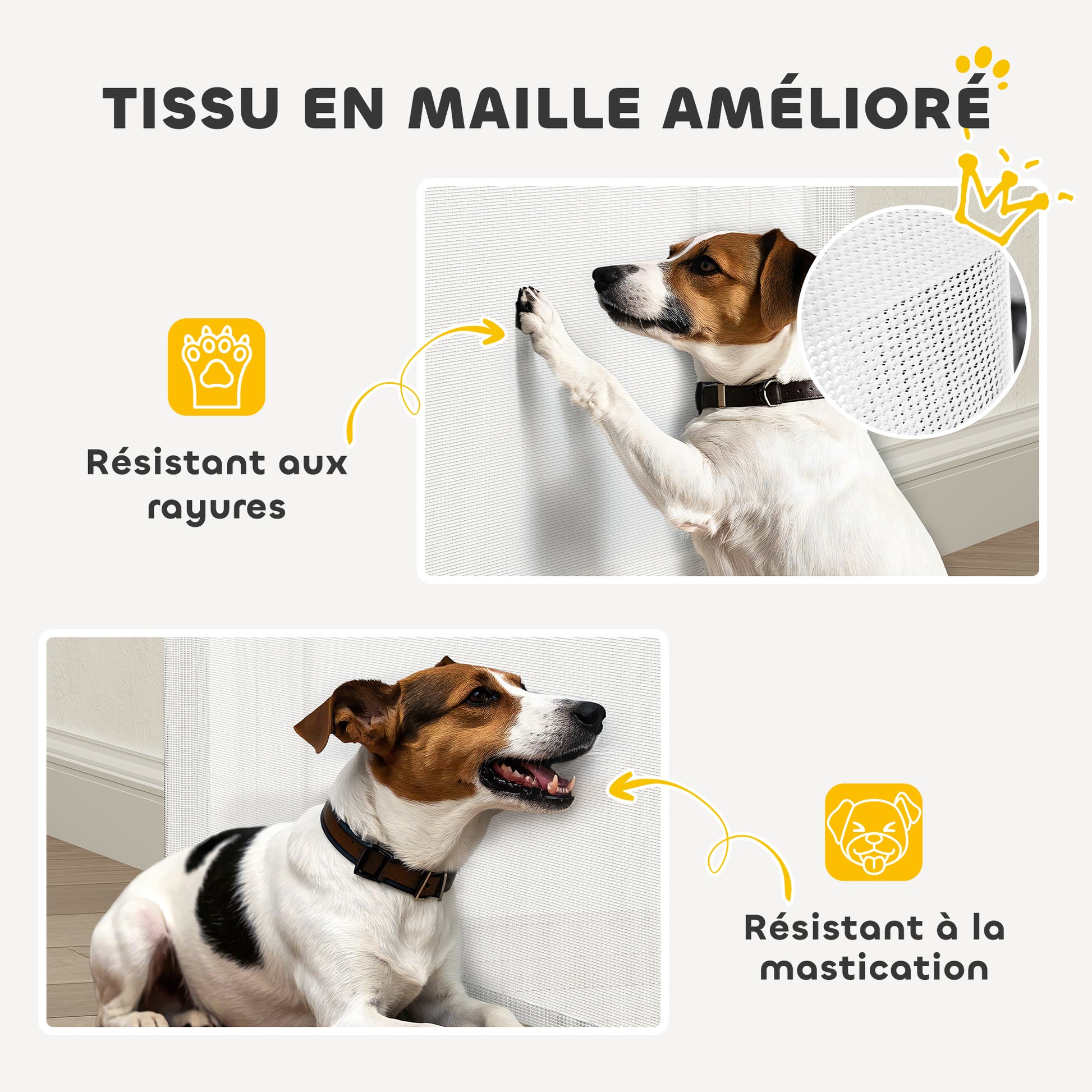 Retractable Dog Safety Barrier 0-140 cm Width, Stair and Door Barrier for Dogs and Cats with Lock, White