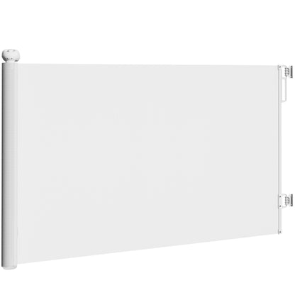 Retractable Dog Safety Barrier 0-140 cm Width, Stair and Door Barrier for Dogs and Cats with Lock, White