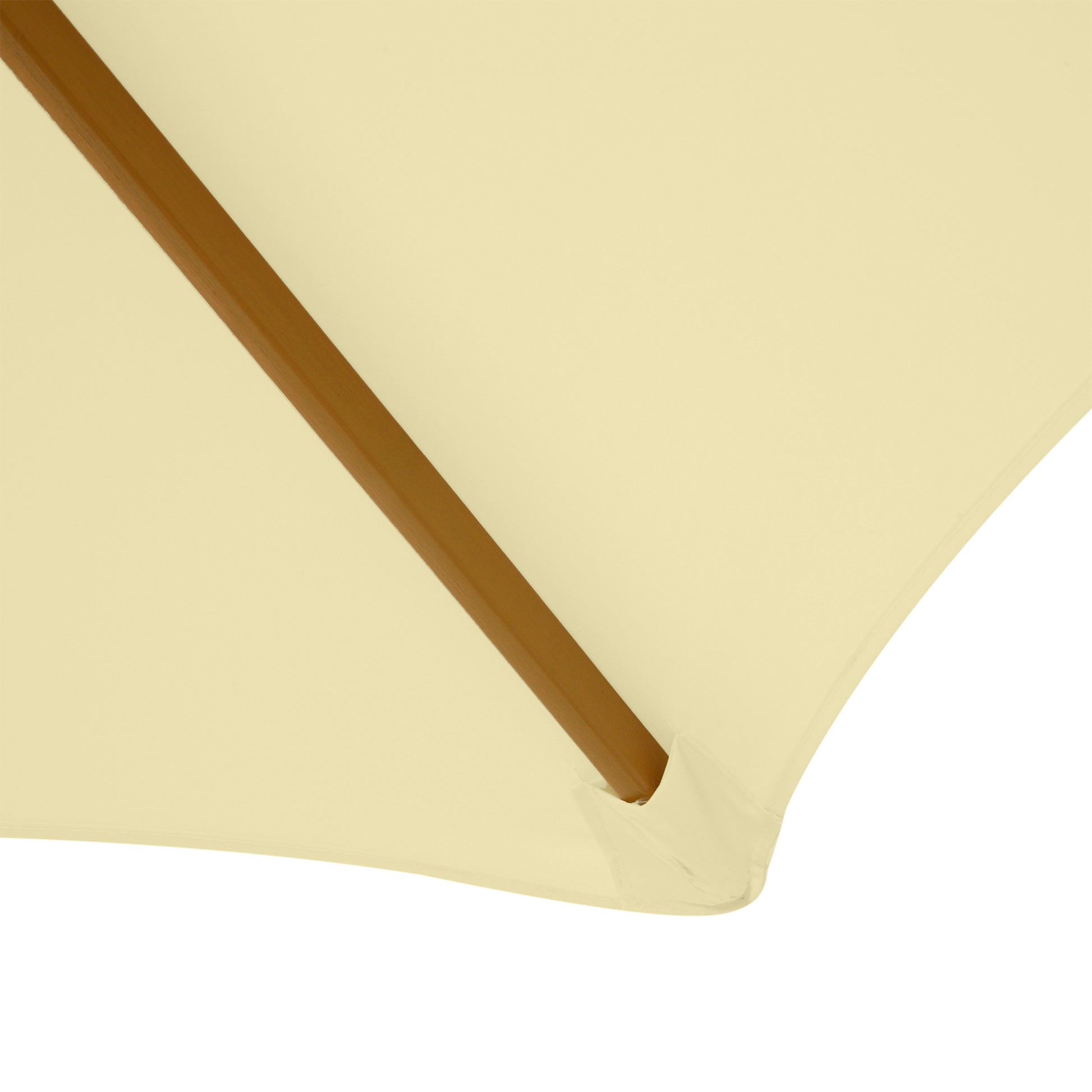 Outdoor Garden Umbrella Double Top Hexagonal Large Size Jardin Ø 2.5 x 2.3H m Bamboo Wood Cream