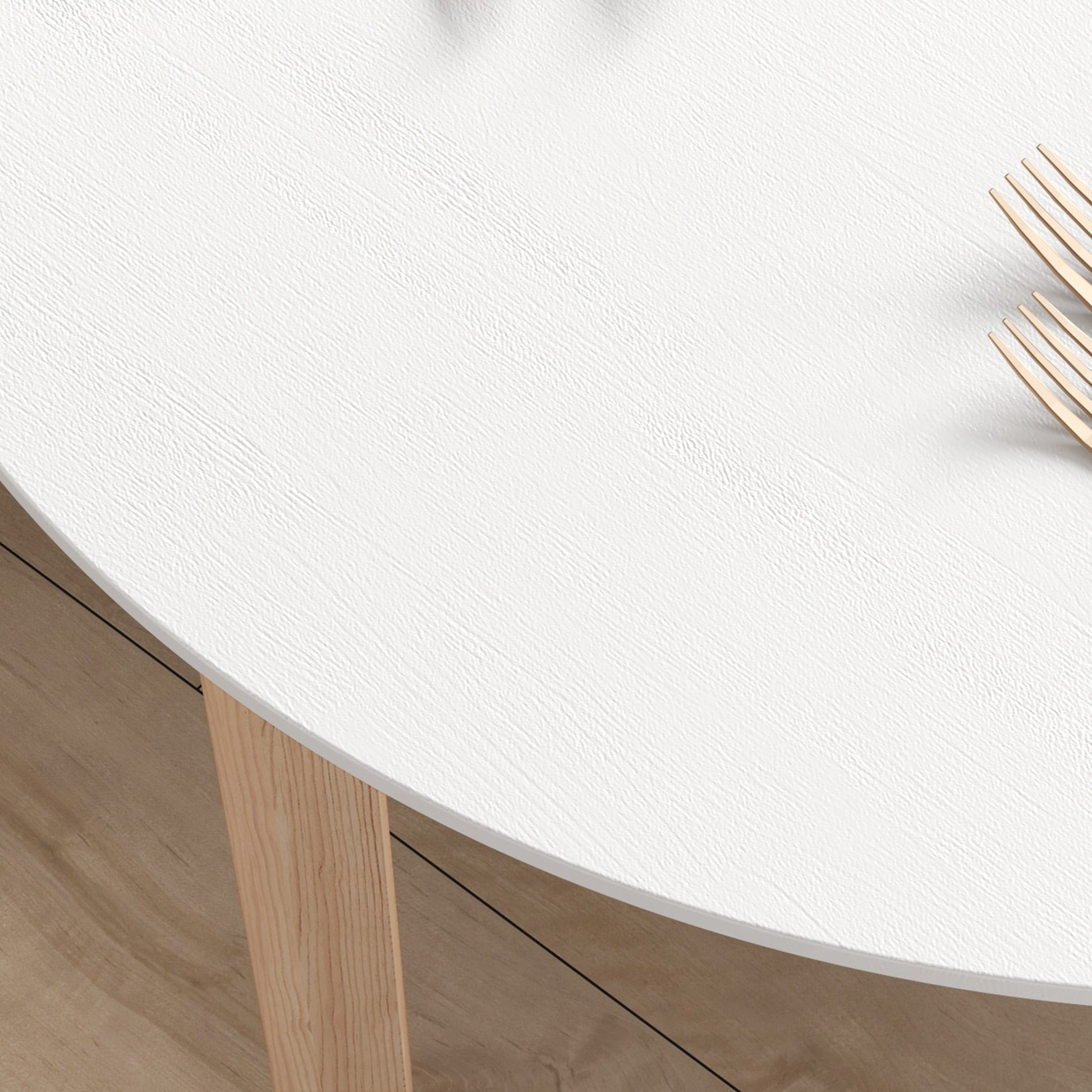 Dining Table, Round Kitchen Table for 2 Persons, Dining Table with Country Style, for Living Room, Solid Wood, Ø75 x 76 cm, White