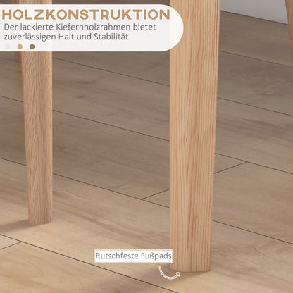 Dining Table, Round Kitchen Table for 2 Persons, Dining Table with Country Style, for Living Room, Solid Wood, Ø75 x 76 cm, White