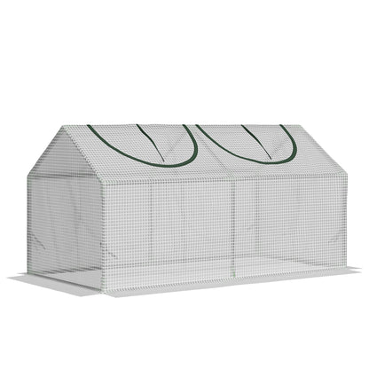 Greenhouse with Window, PE Grid Film, Steel Frame Greenhouse, for Balcony, Garden, 120x60x60cm, Tomato Greenhouse for Vegetables, Flowers, Plants, White