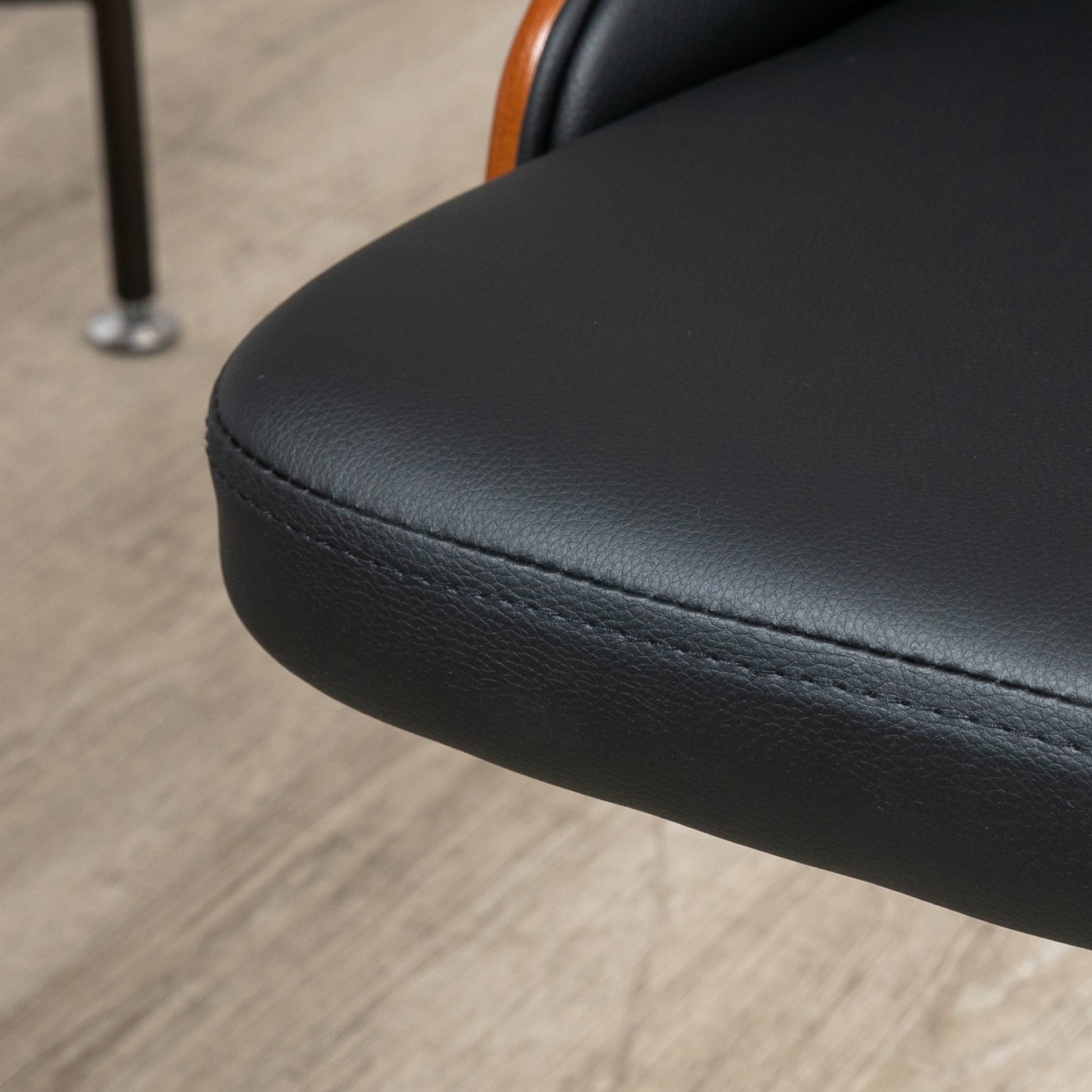 Swivel Office Chair Ergonomic Desk Chair Upholstered in PU Leather with Adjustable Height Rocking Function for Living Room Bedroom Office 53x62x87 cm Black