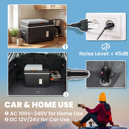 30L Car Electric Cooler, App Control, MAX & ECO Modes, 12V/24V & 100–240V, -4°F to 68°F (-20°C to 20°C), Portable Compressor Refrigerator for Car, Truck, Boat, RV, Black