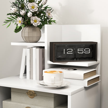 Bedside Table Nightstand with Drawer, Compartment, and Storage Shelves Wood Effect - 45 x 35 x 73 cm White