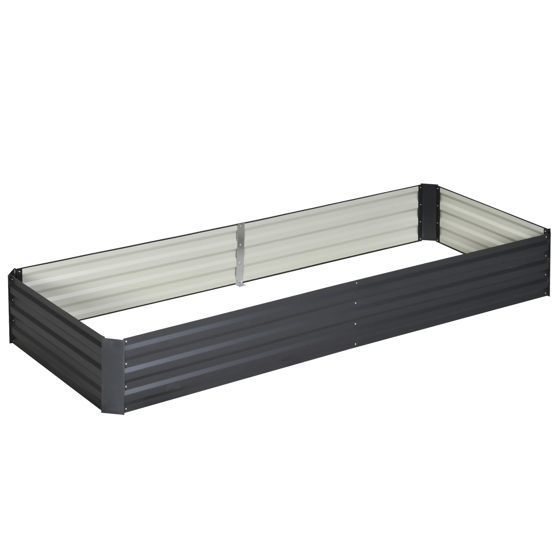 Raised Bed Steel, Plant Bed Cold Frame Garden Bed Planter Box plug-in, Plant Box Planter Pot Vegetable Bed 241x90.5x30cm for Garden Terrace, for Flowers, Plants, Fruit, Vegetables, Grey