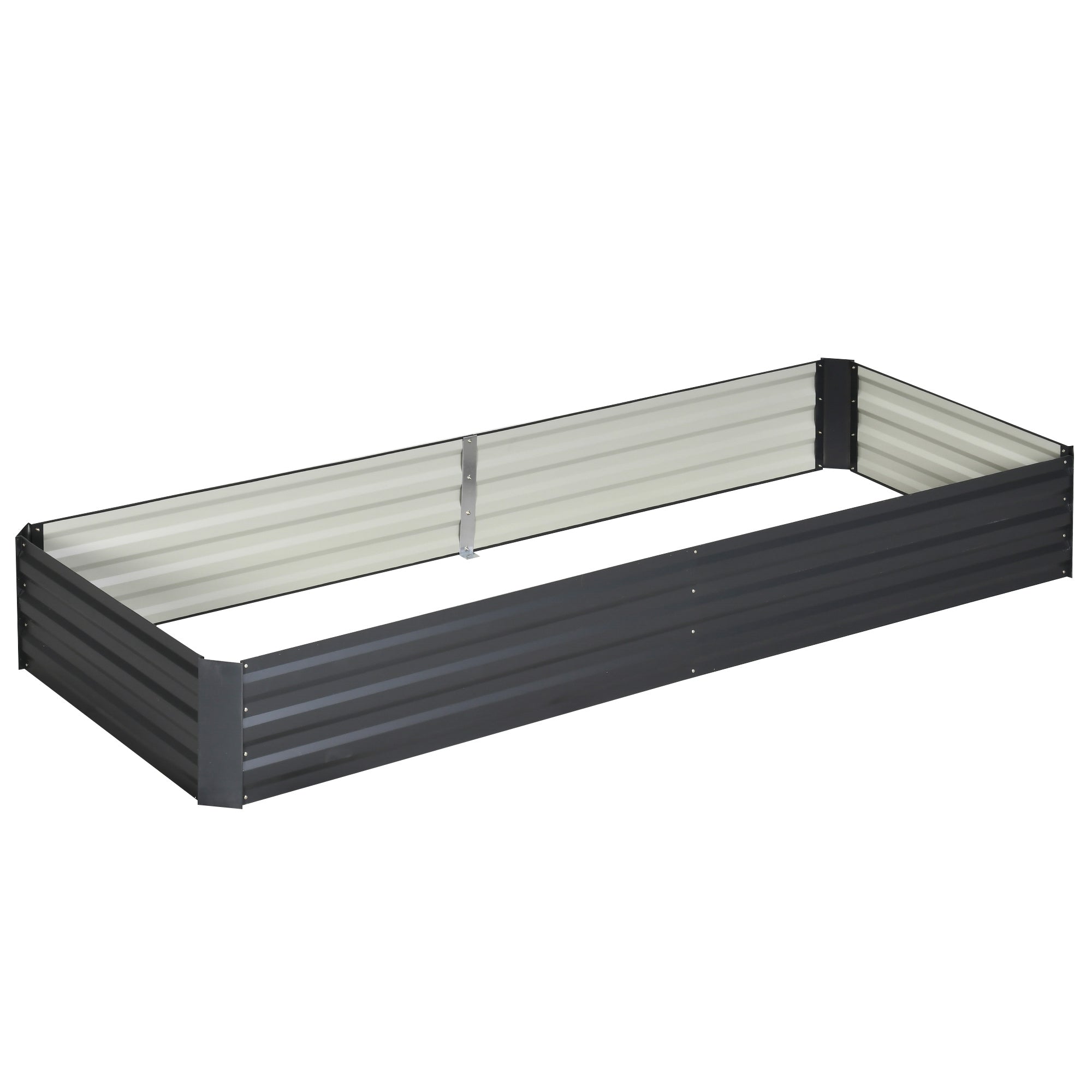 Raised Bed Steel, Plant Bed Cold Frame Garden Bed Planter Box plug-in, Plant Box Planter Pot Vegetable Bed 241x90.5x30cm for Garden Terrace, for Flowers, Plants, Fruit, Vegetables, Grey