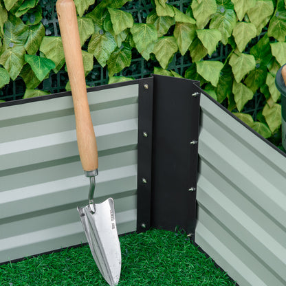 Raised Bed Steel, Plant Bed Cold Frame Garden Bed Planter Box plug-in, Plant Box Planter Pot Vegetable Bed 241x90.5x30cm for Garden Terrace, for Flowers, Plants, Fruit, Vegetables, Grey