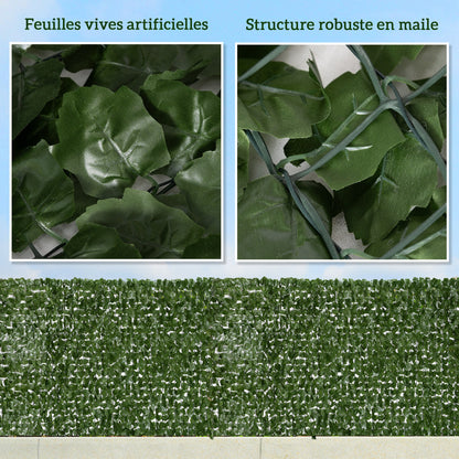 Artificial Ivy Hedge Windbreak Decoration Roll 3L x 1.5H m Realistic Anti-UV Dark Green