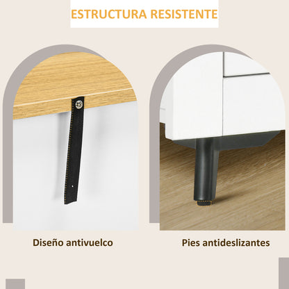 Kitchen Sideboard Buffet Cabinet with Double Doors and 2 Drawers for Living Room Entrance Office 78x35x80 cm White