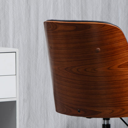 Office Chair Desk Chair Swivel Chair Home-Office Chair Adjustable Height Ergonomic 360° Swivel Wheels Foam PU Black 48.5 x 54.5 x 81-87 cm