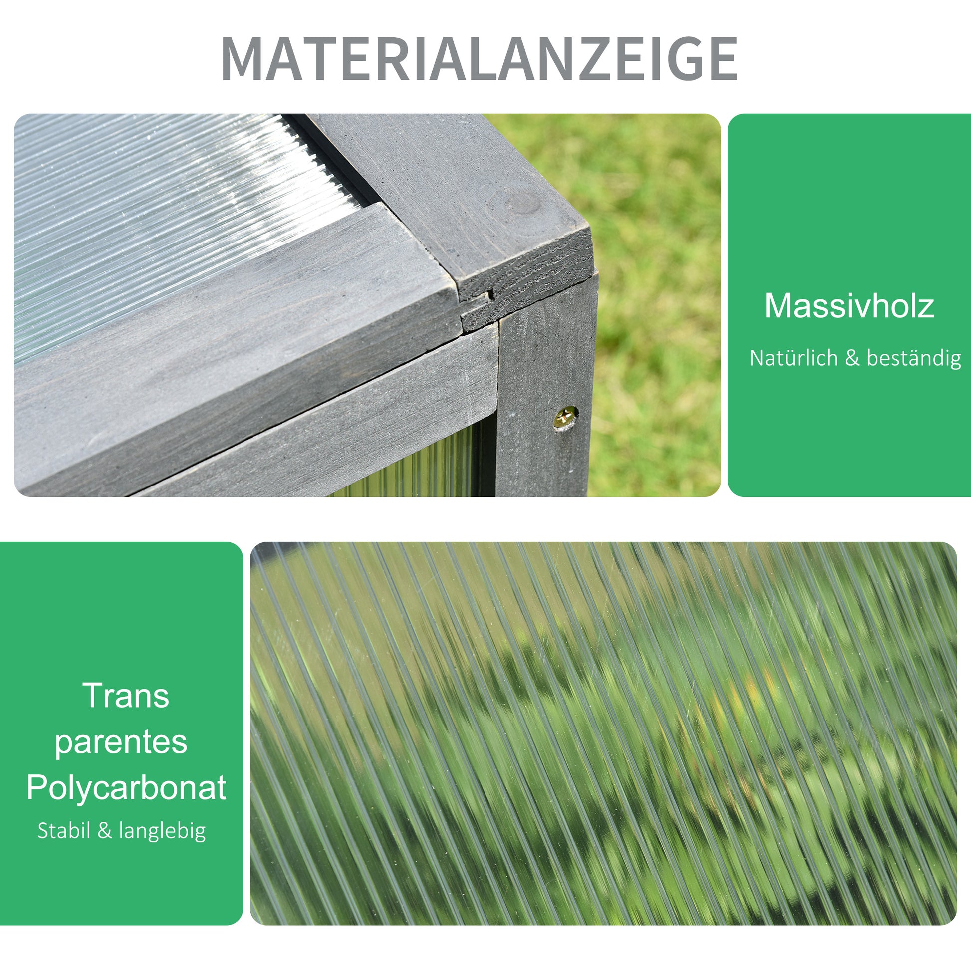 Cold Frame Wood, Mini Greenhouse 100 x 65 x 40 cm, Greenhouse with Cover, UV Protection, Light-Transmitting Cold Frame Box, Winterproof Raised Bed for Garden, Gray