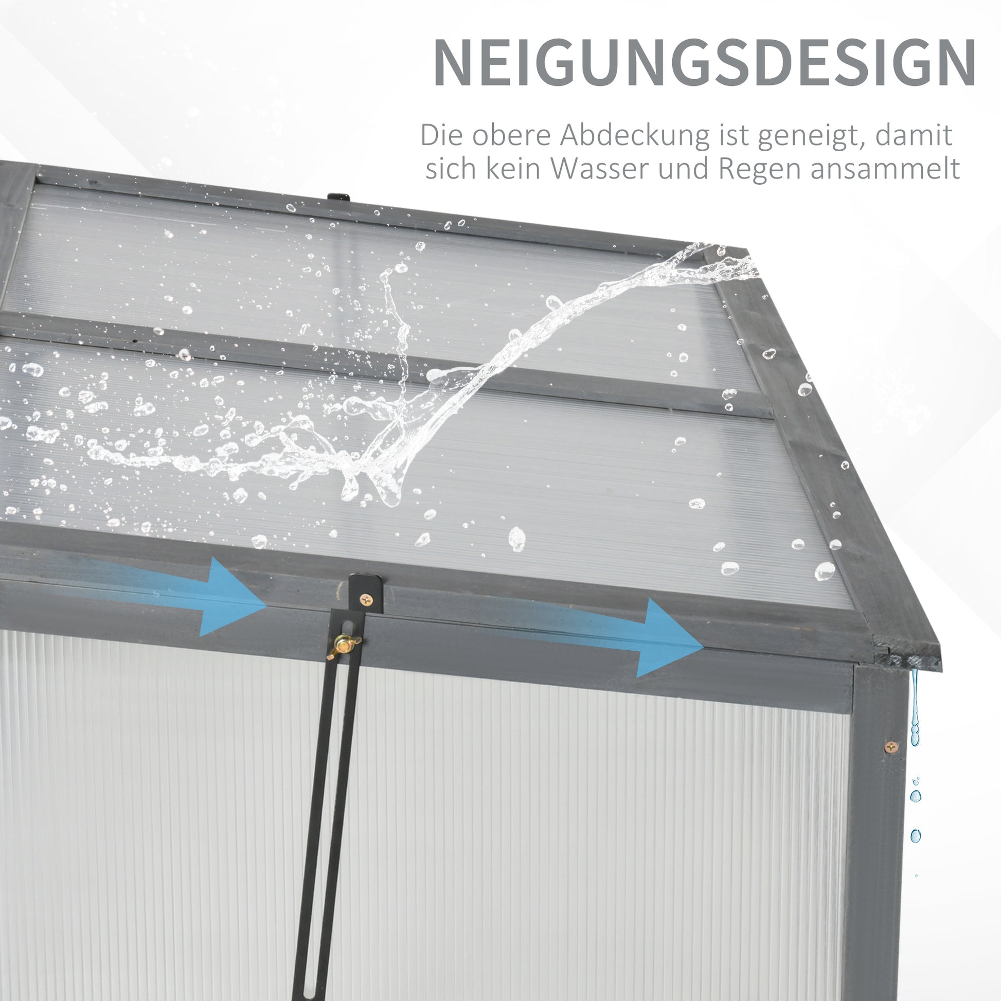 Cold Frame Wood, Mini Greenhouse 100 x 65 x 40 cm, Greenhouse with Cover, UV Protection, Light-Transmitting Cold Frame Box, Winterproof Raised Bed for Garden, Gray