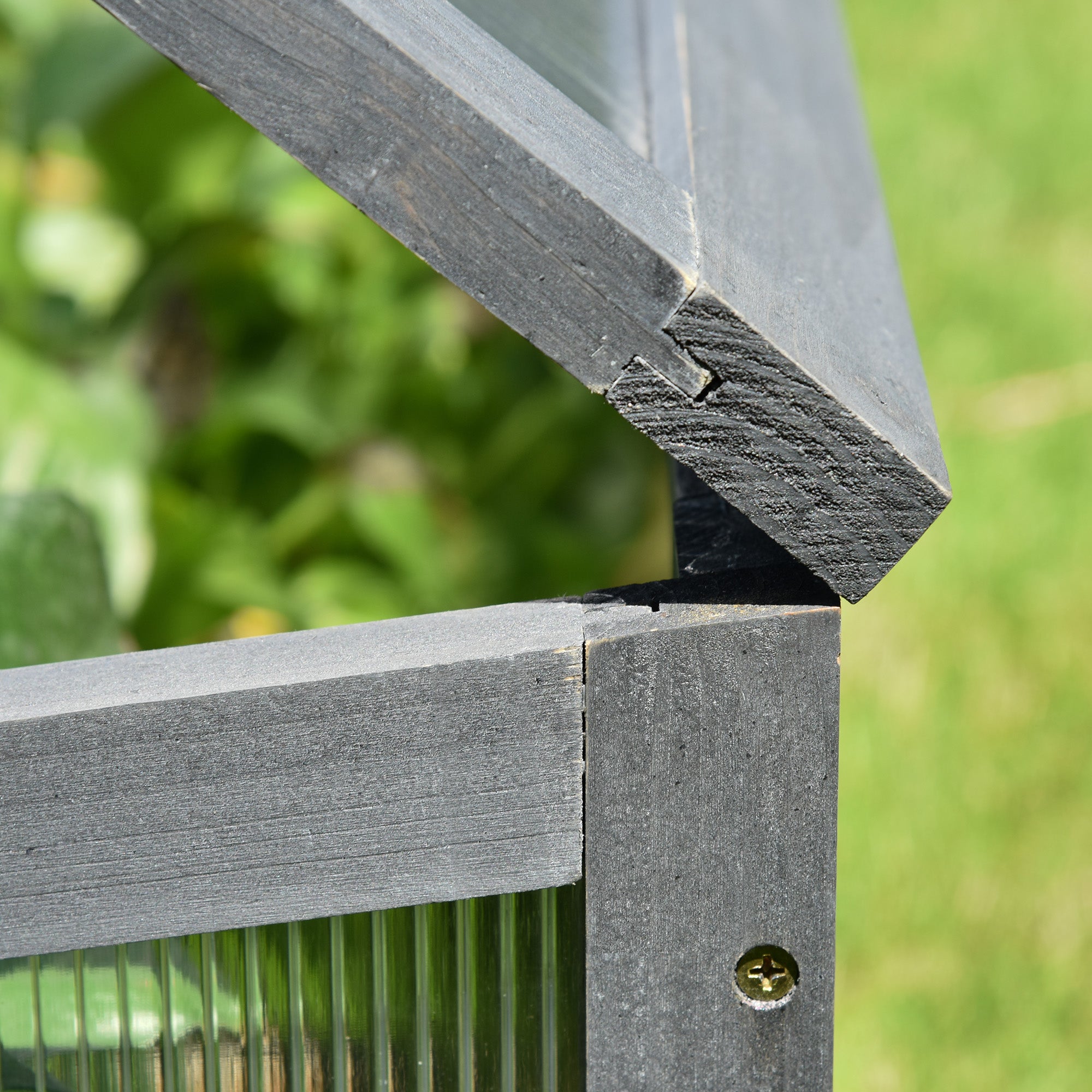 Cold Frame Wood, Mini Greenhouse 100 x 65 x 40 cm, Greenhouse with Cover, UV Protection, Light-Transmitting Cold Frame Box, Winterproof Raised Bed for Garden, Gray