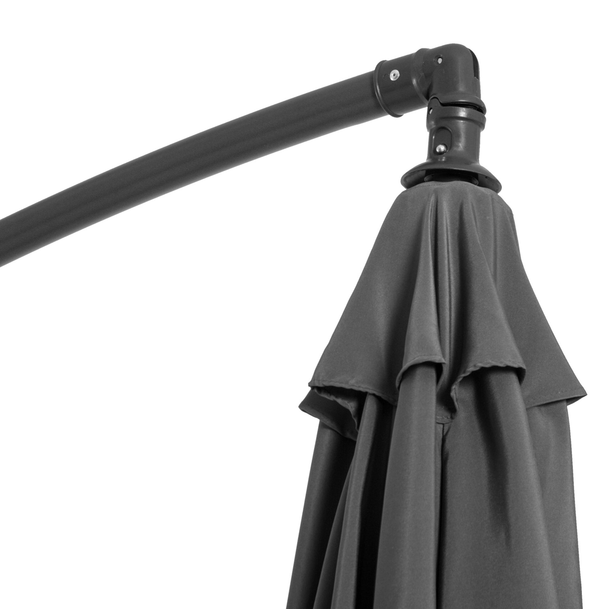 Cantilever Umbrella Ø300 cm Tiltable Sunshade with UV Protection Crank Umbrella with Stand, Crank Device, Market Umbrella Garden Umbrella Sun Protection for Balcony Garden Terrace Gray