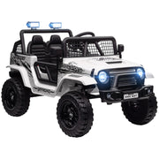 Children's Electric Car, 12V 3-5 km/h Electric Kids Car with 2.4G Remote Control, Shock Absorber, Electric Kids Vehicle with Music, Headlights, Horn, MP3, Electric Car for Kids 3-6 Years, White