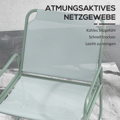 3 Piece Bistro Set, Balcony Furniture Set including 1 Table, 2 Chairs, Garden Furniture Set, Patio Seating Group for Garden, Terrace, Mesh, Green