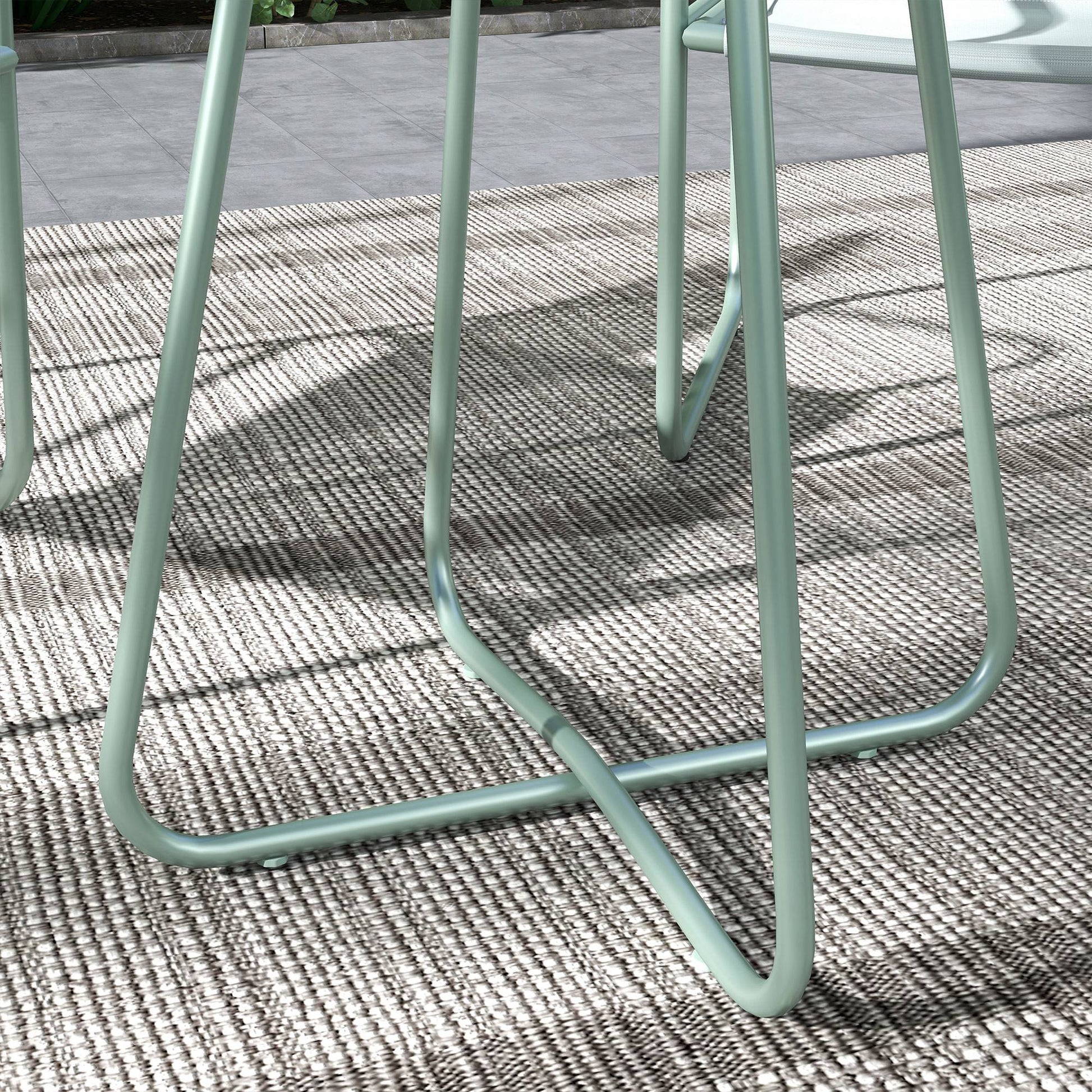 3 Piece Bistro Set, Balcony Furniture Set including 1 Table, 2 Chairs, Garden Furniture Set, Patio Seating Group for Garden, Terrace, Mesh, Green