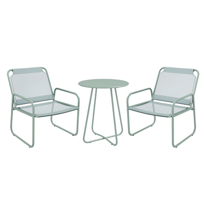 3 Piece Bistro Set, Balcony Furniture Set including 1 Table, 2 Chairs, Garden Furniture Set, Patio Seating Group for Garden, Terrace, Mesh, Green