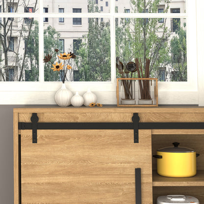 200 cm Sliding Door Complete Set Sliding Door Fitting with Floor Guide, Sliding Door Rail, Sliding Door Rollers System for Single Wooden Sliding Door