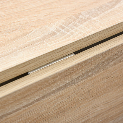 Folding Console Table with Shelf Compartment, Coffee Table for Living Room and Kitchen, Folding Table, Space-Saving, Wood Color and White, 118x80x72cm