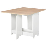Folding Console Table with Shelf Compartment, Coffee Table for Living Room and Kitchen, Folding Table, Space-Saving, Wood Color and White, 118x80x72cm
