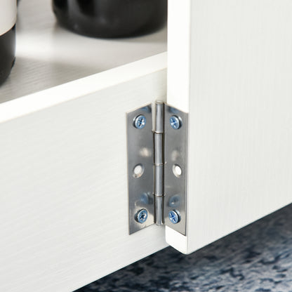 Folding Console Table with Shelf Compartment, Coffee Table for Living Room and Kitchen, Folding Table, Space-Saving, Wood Color and White, 118x80x72cm