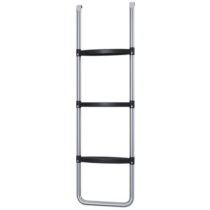 SPORTNOW Steel Trampoline Ladder 3 or 2 Steps with Wide Steps and 2 Hooks Load 120 kg 110x32 cm Silver