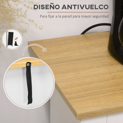 Kitchen Sideboard Kitchen Auxiliary Furniture TV Stand with 2 Drawers 3 Doors and Adjustable Shelf for Dining Room Living Room 117x35x80 cm White