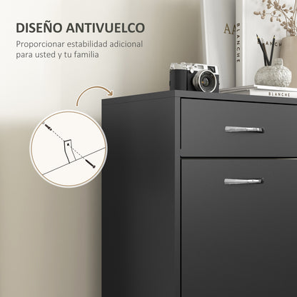 Narrow Shoe Cabinet Shoe Storage Bench with 2 Flip-Down Drawers and 2 Pull-Out Drawers for 12 Pairs of Shoes for Hallway 80x30x91.5 cm Black