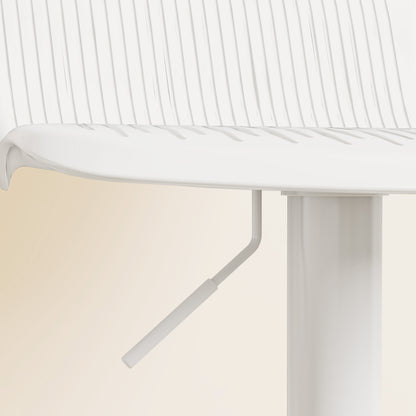 Set of 2 High Kitchen Stools Swivel Kitchen High Chairs with Backrest and Adjustable Height Load 120 kg for Bar Living Room Dining Room White