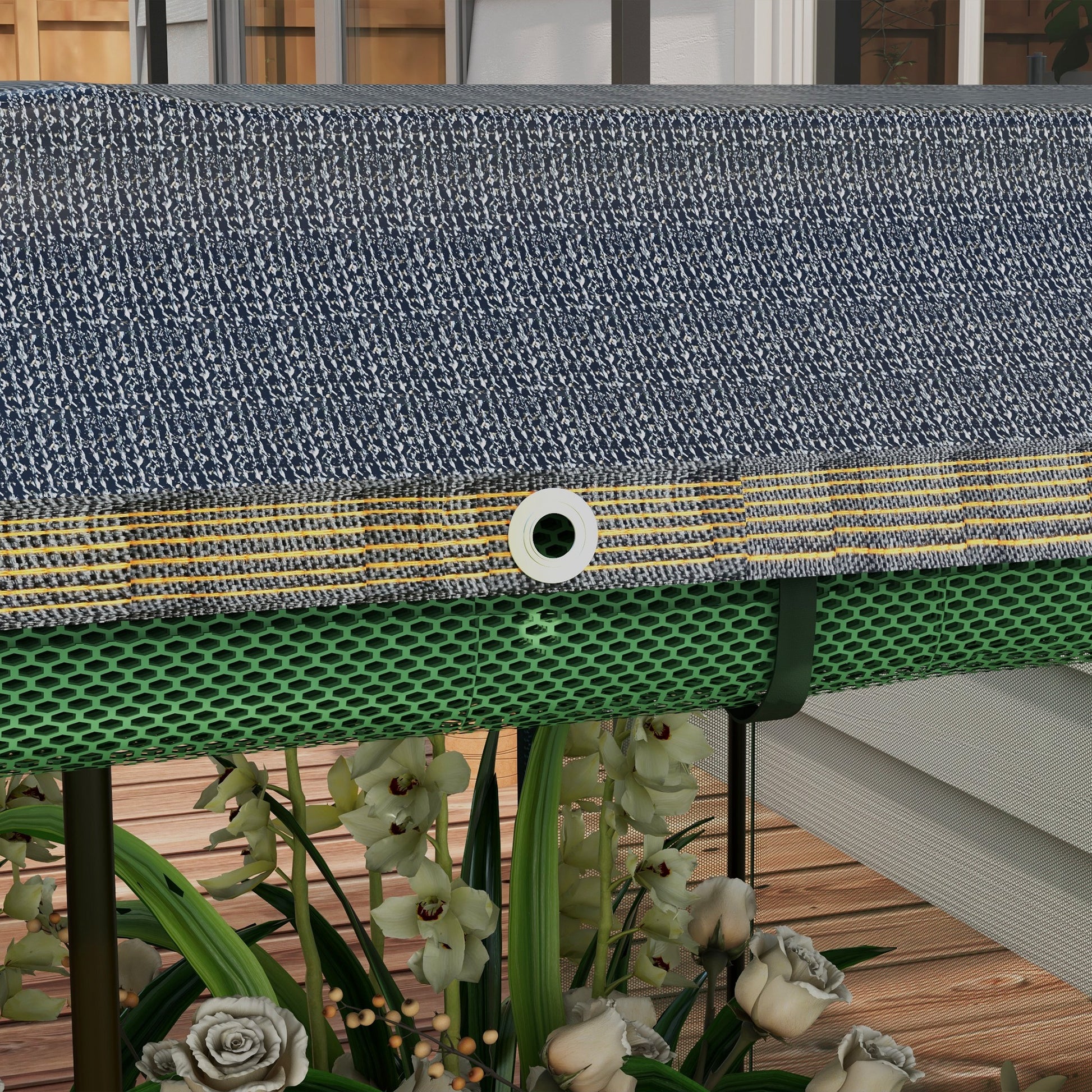 Raised Garden Bed Steel, Planter Box, Flower Box with Bird Protection Net, Sunshade, Garden Bed for Balcony, Terrace, Dark Gray, 230 x 110 x 110 cm
