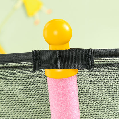 Children's Trampoline Ø163.5 cm, Indoor Trampoline with Safety Net Edge Cover Bungee, Children's Trampoline up to 50 kg, for Children 3-10 Years Pink