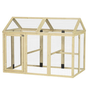Wooden Chicken Coop Enclosed Chicken Cage 140 x 88.5 x 106 cm - Natural