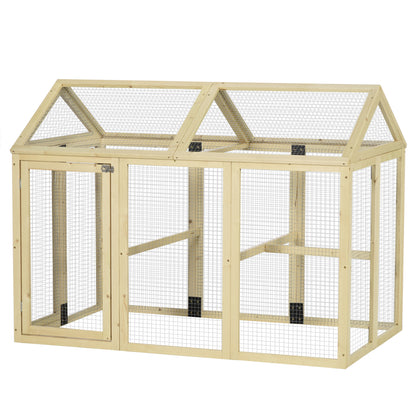 Wooden Chicken Coop Enclosed Chicken Cage 140 x 88.5 x 106 cm - Natural