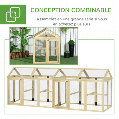 Wooden Chicken Coop Enclosed Chicken Cage 140 x 88.5 x 106 cm - Natural