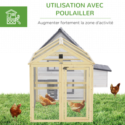 Wooden Chicken Coop Enclosed Chicken Cage 140 x 88.5 x 106 cm - Natural